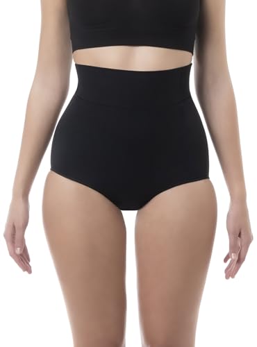 FarmaCell Shape 601 (Schwarz, L) Figurformende Kompressionsslips aus Mikrofasern mit Bauchbinde von FarmaCell