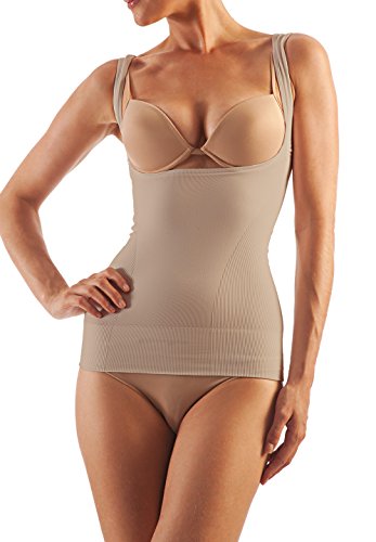 FarmaCell Shape 606 (Beige, 4XL) Offenes figurformendes Unterhemd ohne Körbchen mit hohem Pushup Effekt von FarmaCell