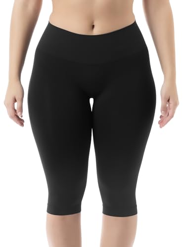 FarmaCell Sport Leggings Damen 604y – 3/4 Schlankmachende Sporthose Für Damen. Blickdichte Leggings Damen Figurformend Und Modellierend. Yogahose Damen Anti-Cellulite(Schwarz, 5XL) von FarmaCell