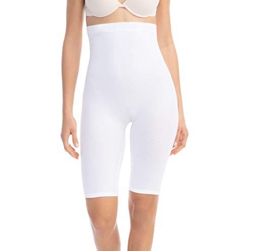 FarmaCell 113 (Weiss, M/L) Shorts Hohe Taille, massierende und reduzierende Hose, Anti-Cellulite von FarmaCell