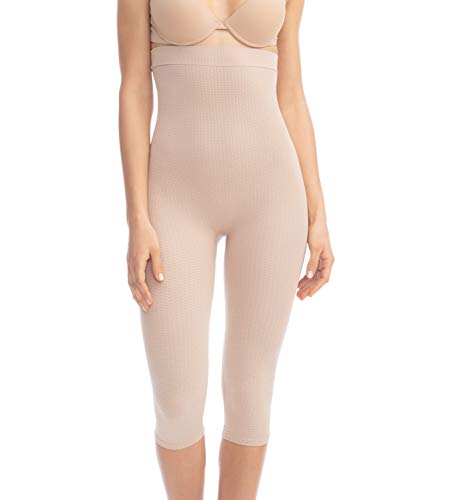 FarmaCell 123 (Beige, L/XL) Massierende reduzierende Miederhose Hohe Taille unter dem Knie von FarmaCell