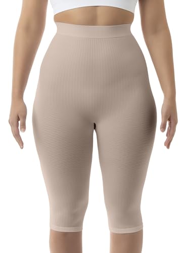 FarmaCell 123 (Beige, M/L) Massierende reduzierende Miederhose Hohe Taille unter dem Knie von FarmaCell