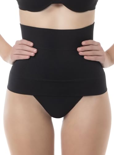 FarmaCell Shape 605 (Schwarz, XL) Figurformender Bauchgurt/Miedergurt hohe Taille aus Mikrofasern von FarmaCell