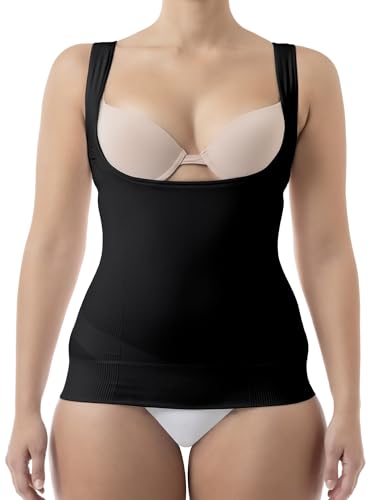 FarmaCell Shape 606 (Schwarz, XXL) Offenes figurformendes Unterhemd ohne Körbchen mit hohem Pushup Effekt von FarmaCell