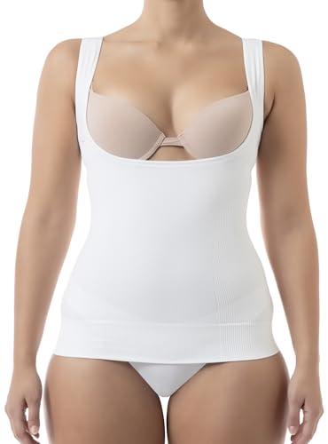 FarmaCell Shape 606 (Weiss, XXL) Offenes figurformendes Unterhemd ohne Körbchen mit hohem Pushup Effekt von FarmaCell
