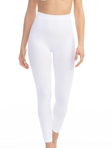 FarmaCell 133 (Weiss, L/XL) Massierende Leggings hohe Taille Anti Cellulite von FarmaCell