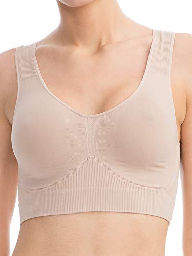 FarmaCell Bodyshaper 618 (Beige, XL) Dehnbarer die Brust stützender Push-Up-BH mit Breiten Schulterriemen von FarmaCell