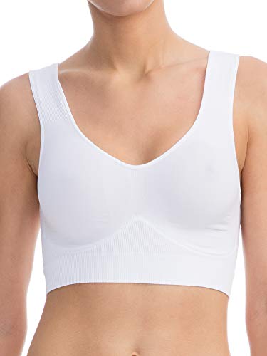 FarmaCell Bodyshaper 618 (Weiss, XXL) Dehnbarer die Brust stützender Push-Up-BH mit Breiten Schulterriemen von FarmaCell