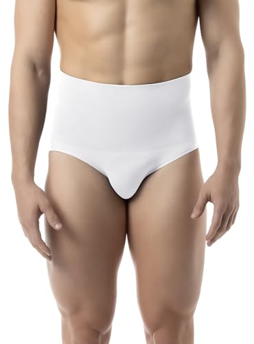FarmaCell Man 411 (Weiß, S) Herren-Slip Baumwolle mit modellierender Bauchbinde von FarmaCell