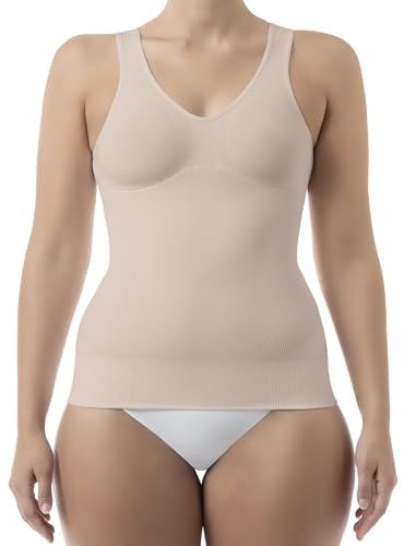 FarmaCell Shape 607 (Beige, L) Unterhemd figurformend aus Mikrofasern Pushup Effekt von FarmaCell
