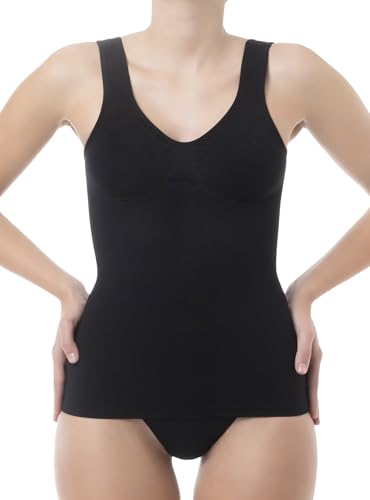 FarmaCell Shape 607 (Schwarz, L) Unterhemd figurformend aus Mikrofasern Pushup Effekt von FarmaCell