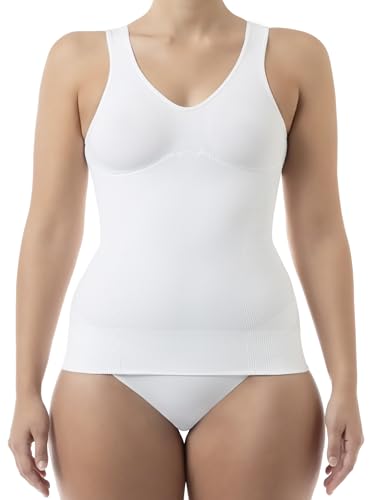 FarmaCell Shape 607 (Weiss, M) Unterhemd figurformend aus Mikrofasern Pushup Effekt von FarmaCell