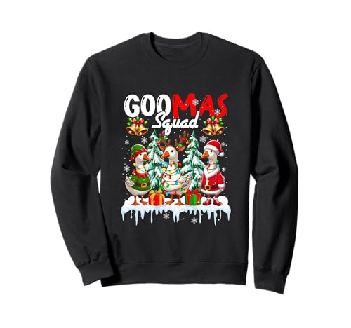Christmas Squad Three Santa Reindeer Elf Gooses Farmer Kids Sweatshirt von Farmer Christmas Costume