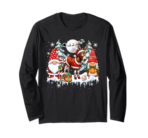Paar Zwerge Santa Mule Weihnachtsbäume Bauer Familie Kinder Langarmshirt von Farmer Christmas Costume