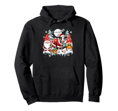 Paar Zwerge Weihnachtsmann Kuh Weihnachtsbäume Bauer Familie Kinder Pullover Hoodie von Farmer Christmas Costume