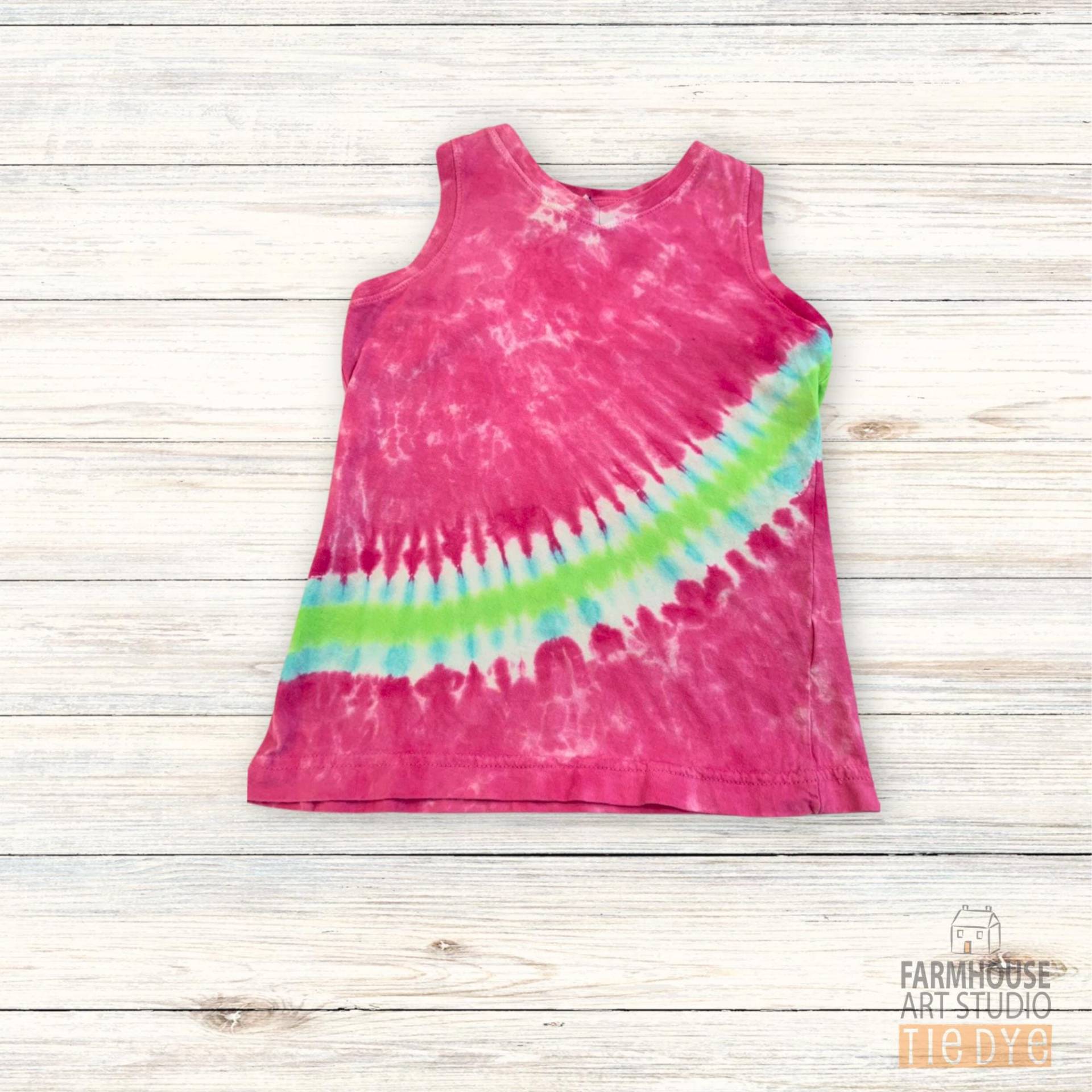 5/6T Summer Love Batik Tank Top - Handgemacht & Lebendig von FarmhouseArtStudio