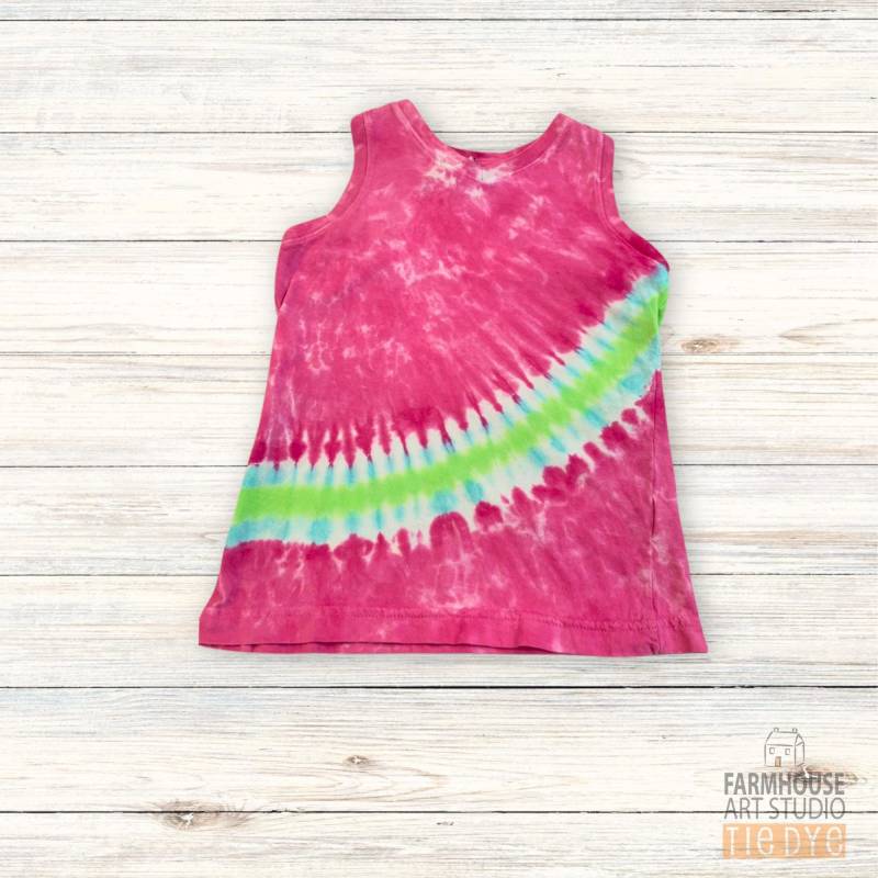 5/6T Summer Love Batik Tank Top - Handgemacht & Lebendig von FarmhouseArtStudio