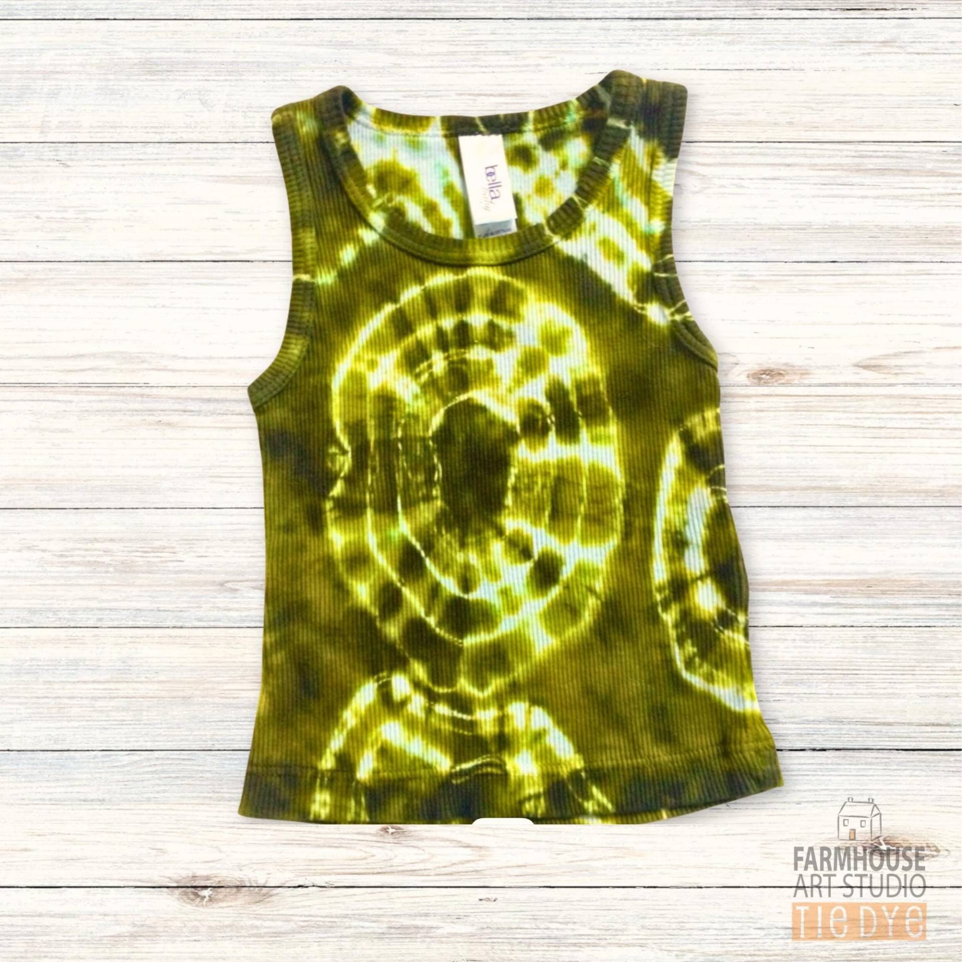 6-12 M Baby Tie-Dye Gerippte Tank - Grün Burst Design von FarmhouseArtStudio