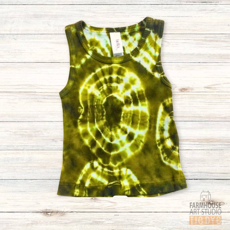 6-12 M Baby Tie-Dye Gerippte Tank - Grün Burst Design von FarmhouseArtStudio