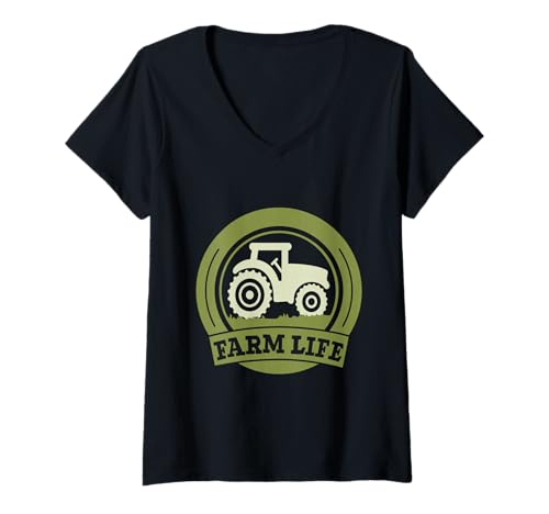 Damen Farming Life Lifestyle Herren Damen T-Shirt mit V-Ausschnitt Damen Farming Life Lifestyle Herren Damen T-Shirt mit V-Ausschnitt von Farming Humor Novelty Apparel