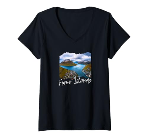 Damen Färöer -Inseln Souvenir/Faroe Islands T-Shirt mit V-Ausschnitt Damen Färöer -Inseln Souvenir/Faroe Islands T-Shirt mit V-Ausschnitt von Faroe Islands Souvenir Store