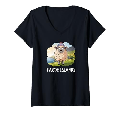 Damen Färöer -Inseln Souvenir/Faroe Islands T-Shirt mit V-Ausschnitt Damen Färöer -Inseln Souvenir/Faroe Islands T-Shirt mit V-Ausschnitt von Faroe Islands Souvenir Store