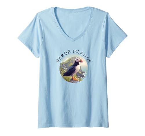 Damen Färöer -Inseln Souvenir/Faroe Islands T-Shirt mit V-Ausschnitt Damen Färöer -Inseln Souvenir/Faroe Islands T-Shirt mit V-Ausschnitt von Faroe Islands Souvenir Store