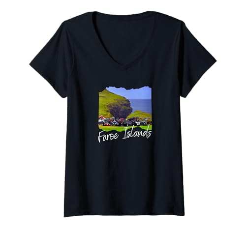 Damen Färöer -Inseln Souvenir/Faroe Islands T-Shirt mit V-Ausschnitt Damen Färöer -Inseln Souvenir/Faroe Islands T-Shirt mit V-Ausschnitt von Faroe Islands Souvenir Store