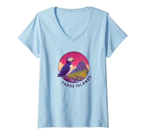 Damen Färöer -Inseln Souvenir/Faroe Islands T-Shirt mit V-Ausschnitt Damen Färöer -Inseln Souvenir/Faroe Islands T-Shirt mit V-Ausschnitt von Faroe Islands Souvenir Store