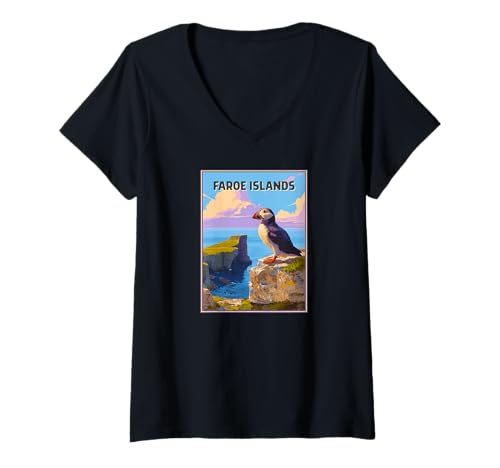 Damen Färöer -Inseln Souvenir/Faroe Islands T-Shirt mit V-Ausschnitt Damen Färöer -Inseln Souvenir/Faroe Islands T-Shirt mit V-Ausschnitt von Faroe Islands Souvenir Store