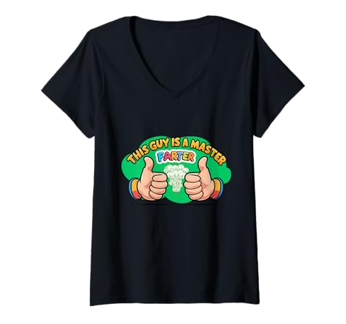 Damen Väter Humor Herren Witz Geschenke Furzmeister T-Shirt mit V-Ausschnitt Damen Väter Humor Herren Witz Geschenke Furzmeister T-Shirt mit V-Ausschnitt von Fart Joke Gifts Store