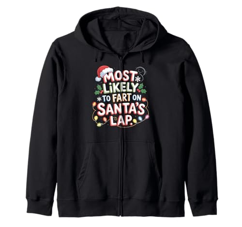 Furzt am ehesten auf dem Schoß des Weihnachtsmanns, Herren, Damen, Weihnachten, lustig Kapuzenjacke Furzt am ehesten auf dem Schoß des Weihnachtsmanns, Herren, Damen, Weihnachten, lustig Kapuzenjacke von Fart On Santa's Lap Christmas Family Matching Crew