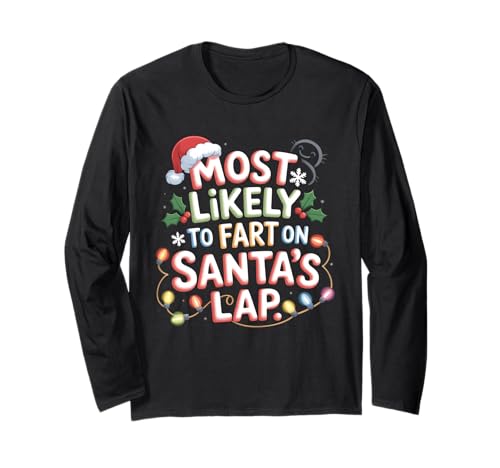 Furzt am ehesten auf dem Schoß des Weihnachtsmanns, Herren, Damen, Weihnachten, lustig Langarmshirt Furzt am ehesten auf dem Schoß des Weihnachtsmanns, Herren, Damen, Weihnachten, lustig Langarmshirt von Fart On Santa's Lap Christmas Family Matching Crew