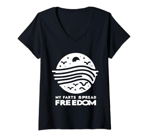 Damen My Farts Spread Freedom ||- T-Shirt mit V-Ausschnitt Damen My Farts Spread Freedom ||- T-Shirt mit V-Ausschnitt von Fart -Wortspiel Humor