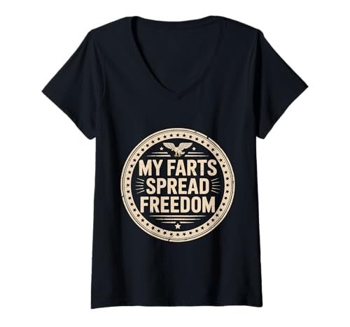 Damen My Farts Spread Freedom - T-Shirt mit V-Ausschnitt Damen My Farts Spread Freedom - T-Shirt mit V-Ausschnitt von Fart -Wortspiel Humor