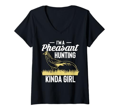 Damen Im A Pheasant Hunting Kinda Girl T-Shirt mit V-Ausschnitt Damen Im A Pheasant Hunting Kinda Girl T-Shirt mit V-Ausschnitt von Fasan Jagd Design Idee