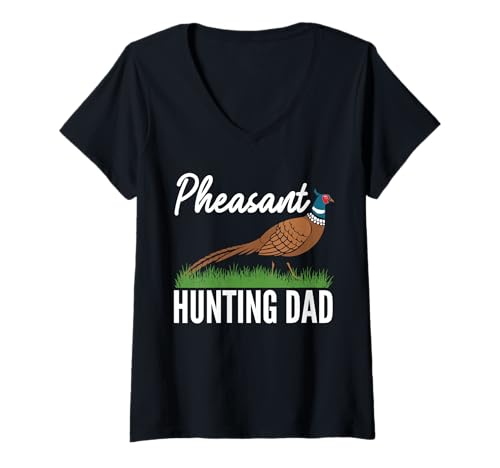 Damen Pheasant Hunting Dad Fathers Day T-Shirt mit V-Ausschnitt Damen Pheasant Hunting Dad Fathers Day T-Shirt mit V-Ausschnitt von Fasan Jagd Design Idee