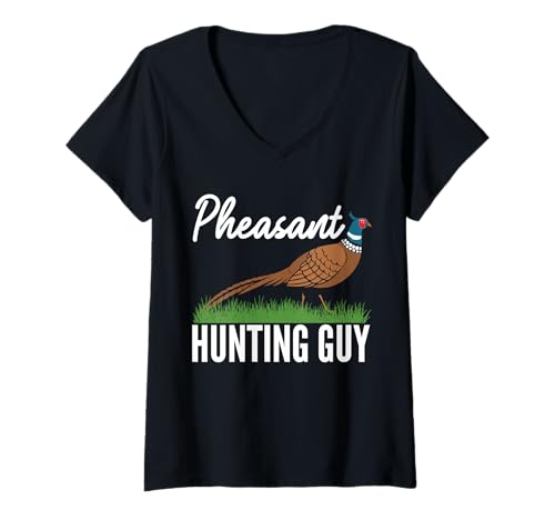 Damen Pheasant Hunting Guy T-Shirt mit V-Ausschnitt Damen Pheasant Hunting Guy T-Shirt mit V-Ausschnitt von Fasan Jagd Design Idee
