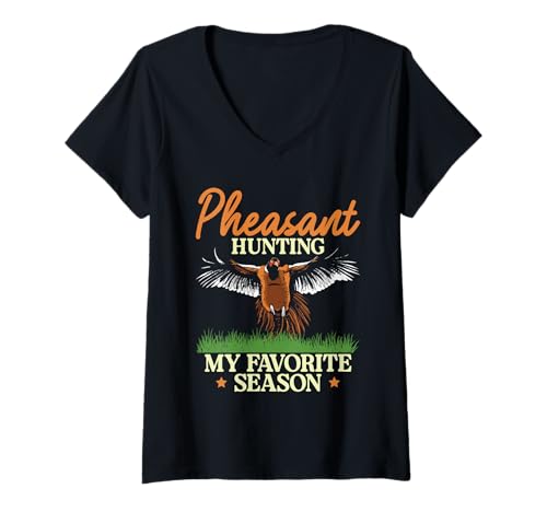 Damen Pheasant Hunting Is My Favorite Season T-Shirt mit V-Ausschnitt Damen Pheasant Hunting Is My Favorite Season T-Shirt mit V-Ausschnitt von Fasan Jagd Design Idee