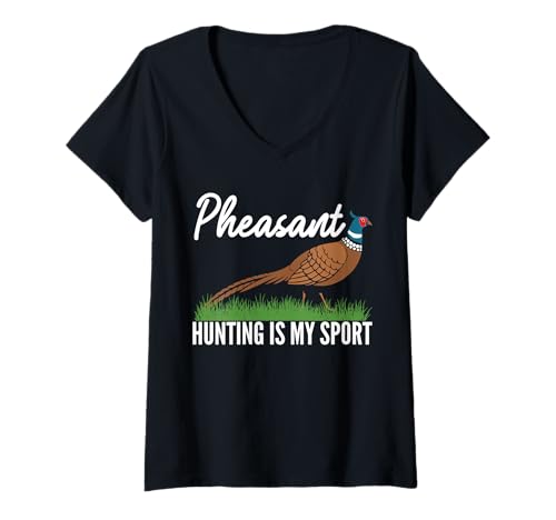 Damen Pheasant Hunting Is My Sport T-Shirt mit V-Ausschnitt Damen Pheasant Hunting Is My Sport T-Shirt mit V-Ausschnitt von Fasan Jagd Design Idee