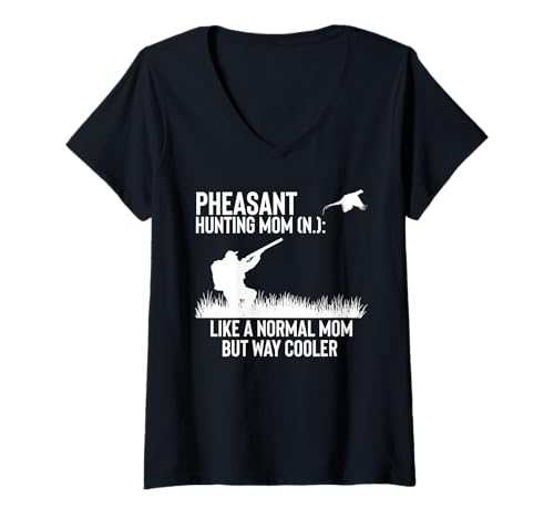 Damen Pheasant Hunting Mom Definition Mothers Day T-Shirt mit V-Ausschnitt Damen Pheasant Hunting Mom Definition Mothers Day T-Shirt mit V-Ausschnitt von Fasan Jagd Design Idee
