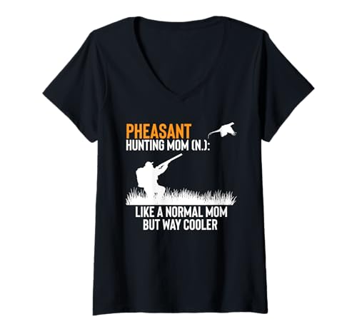 Damen Pheasant Hunting Mom Definition Mothers Day T-Shirt mit V-Ausschnitt von Fasan Jagd Design Idee