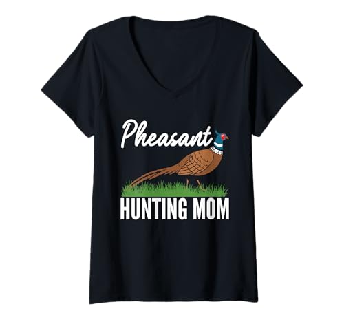 Damen Pheasant Hunting Mom Mothers Day T-Shirt mit V-Ausschnitt Damen Pheasant Hunting Mom Mothers Day T-Shirt mit V-Ausschnitt von Fasan Jagd Design Idee