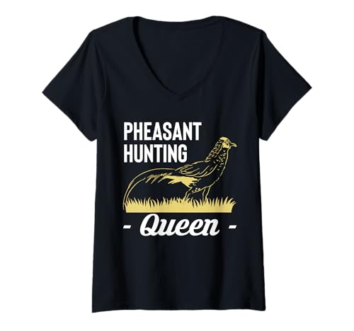 Damen Pheasant Hunting Queen T-Shirt mit V-Ausschnitt Damen Pheasant Hunting Queen T-Shirt mit V-Ausschnitt von Fasan Jagd Design Idee