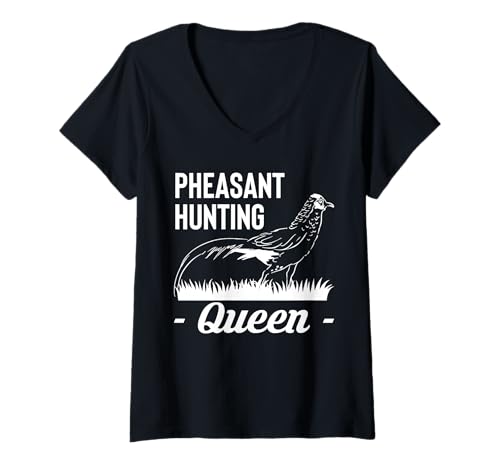 Damen Pheasant Hunting Queen T-Shirt mit V-Ausschnitt Damen Pheasant Hunting Queen T-Shirt mit V-Ausschnitt von Fasan Jagd Design Idee