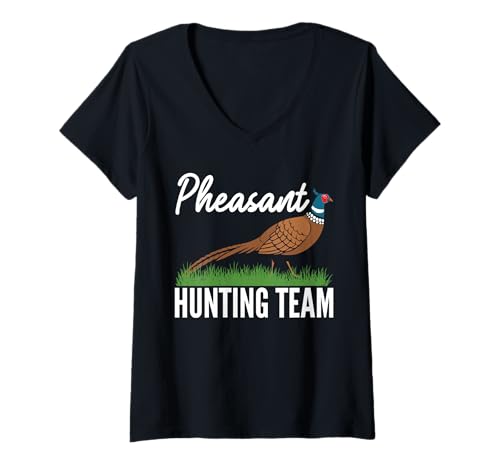 Damen Pheasant Hunting Team T-Shirt mit V-Ausschnitt Damen Pheasant Hunting Team T-Shirt mit V-Ausschnitt von Fasan Jagd Design Idee