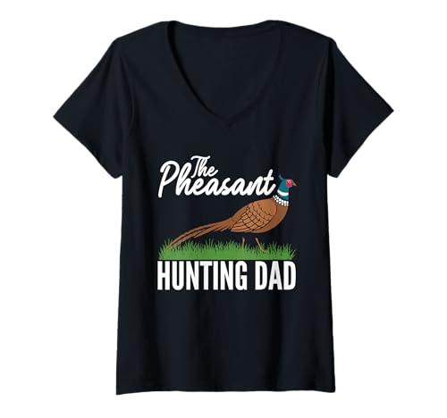 Damen The Pheasant Hunting Dad Fathers Day T-Shirt mit V-Ausschnitt Damen The Pheasant Hunting Dad Fathers Day T-Shirt mit V-Ausschnitt von Fasan Jagd Design Idee