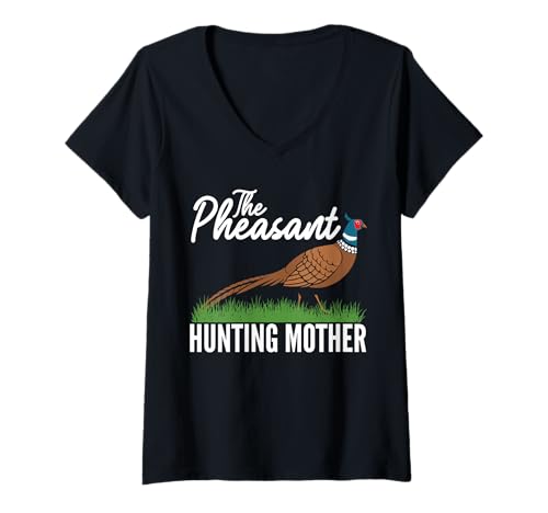 Damen The Pheasant Hunting Mom Mothers Day T-Shirt mit V-Ausschnitt Damen The Pheasant Hunting Mom Mothers Day T-Shirt mit V-Ausschnitt von Fasan Jagd Design Idee