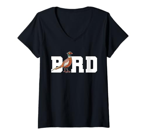 Damen Bird Pheasant Hunting T-Shirt mit V-Ausschnitt von Fasan Jagd Design Ideen