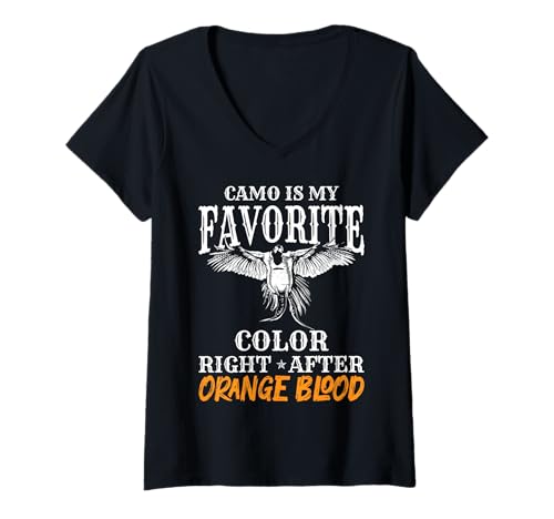 Damen Camo Is My Favorite Color Pheasant Hunting T-Shirt mit V-Ausschnitt Damen Camo Is My Favorite Color Pheasant Hunting T-Shirt mit V-Ausschnitt von Fasan Jagd Design Ideen